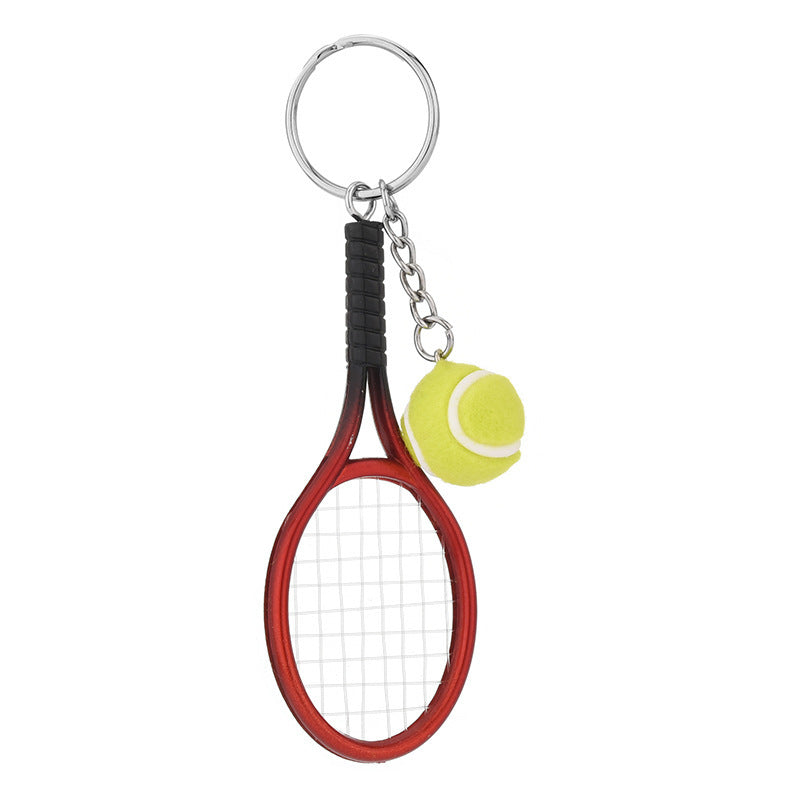 Wholesale Simulation Metal Tennis Mini Tennis Keychain